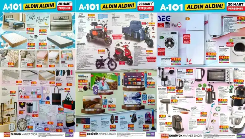 A101 Aktüel Kataloğu: 20 Mart’ta Yeni Ürünlerle Dolu Bir İhtiyaç Listesi