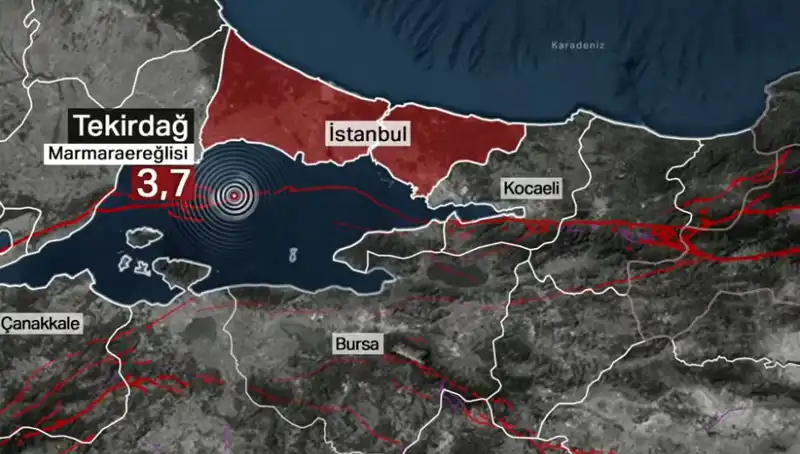Marmara Denizi'nde Ürkütücü Deprem: 3,7 Büyüklüğünde Sarsıntı!